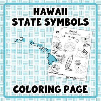 Preview of Hawaii State Symbols Coloring Page | for PreK and Kindergarten Social Studies