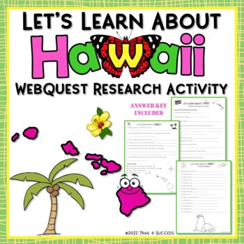 Preview of Hawaii State Webquest Worksheets Internet Research Activity Worksheets