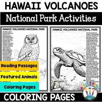 Preview of Hawaii Volcanoes National Park Unit Coloring Pages Sheets Activities