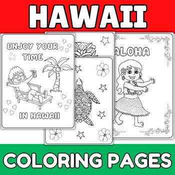 Preview of Hawaii coloring pages | Aloha Hawaii Coloring sheets