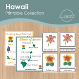 Hawaii printable activity, Plants and Flowers 3 part cards