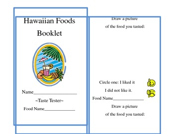 Preview of Hawaiian Foods -Taste Tester Booklet