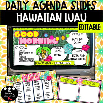 Preview of Hawaiian Luau Daily Slides