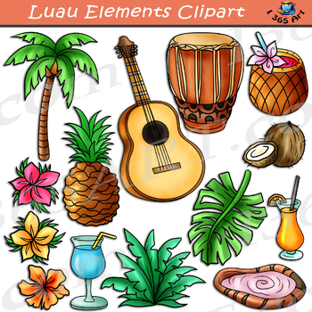 Preview of Hawaiian Luau Elements Clipart