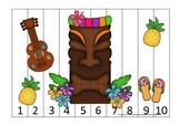 Hawaiian Lu'au themed Number Sequence Puzzle math activity