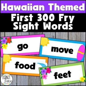 Preview of Fry Sight Word Flash Cards | Hawaiian Themed