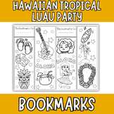 Hawaiian Tropical Luau Party Coloring Bookmarks