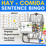 Hay + comida BINGO in Spanish with sentences