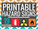 Printable Hazard Signs -Lab Safety Science Posters- 19 Posters