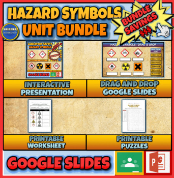 Preview of Hazard Symbols: Unit Bundle: Presentation | Drag & Drop | Puzzles | Worksheets