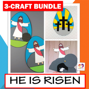Preview of He Is Risen Crafts - Christian Religious Bible Easter Craft - Sunday School