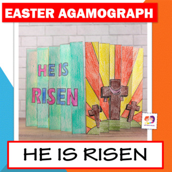 Preview of He Is Risen Craft - Christian Easter Coloring  Craft - Art Activity Preschool