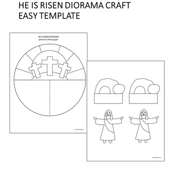 He Is Risen Craft - Religious Easter Craft - 3D Coloring Diorama ...