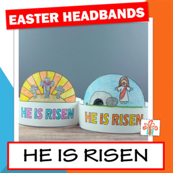 Preview of Easter Hat Crown - He Is Risen Headbands - Easter Religious Coloring Craft