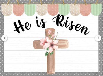 Preview of He Is Risen Printable Easter Bulletin Board Kit for Spring | Door Decoration