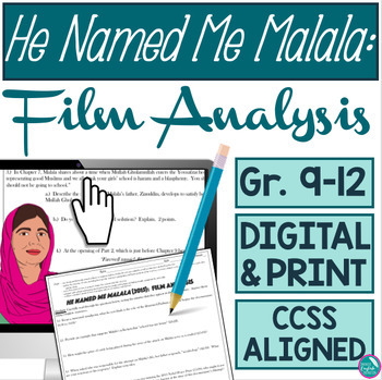 Preview of He Named Me Malala Film Analysis Questions Documentary Digital