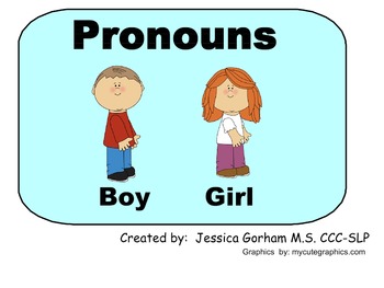 Preview of He/She Pronouns + verb-ing - SmartBoard Activity