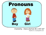 He/She Pronouns + verb-ing - SmartBoard Activity