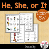 He, She, or It Worksheets |Pronouns for Kindergarten