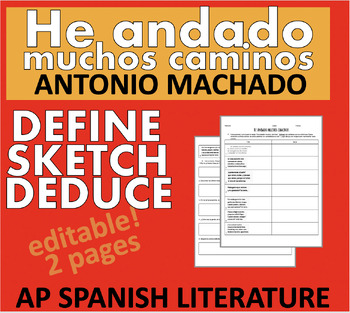 Preview of He andado muchos caminos Antonio Machado AP Spanish Literature