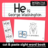 President's Day Sight Word Book "He is George Washington" 