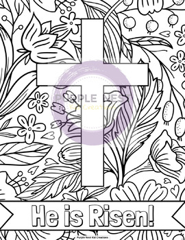 He is Risen Colouring Page by Purple Nest Kid Creations | TPT