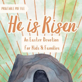 Preview of He is Risen! Easter Devotional Scripture Cards for Kids and Families