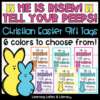 Preview of He is Risen Easter Treat Tags Christian Easter Tags Spring Sunday School for Kid
