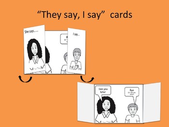 Preview of He says, I say cards...help kids practice greeting and response