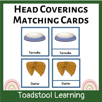 Preview of Head Coverings - Montessori 3 Part Matching Cards