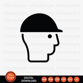 Preview of Head Protection Wear Wearing Construction Hard Hat HeImet SVG PNG JPG PDF EPS AI