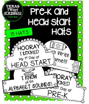 Preview of Head Start and Pre-K Hats, Crowns for all school year! {Texas Twist Scribbles}