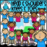 Head and Shoulders Knees and Toes Clip Art Set
