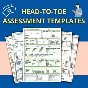Preview of Head-to-Toe Assessment Template/Checklist for Nursing Students or New Graduates