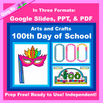 Preview of 100th Day of School Bundle 3 in 1 Google Slides and PDF