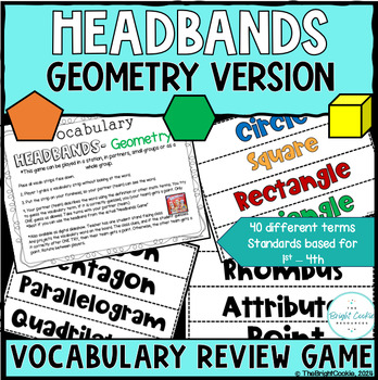 Preview of Headbands - Geometry Vocabulary Review GAME for Grades 1-4!