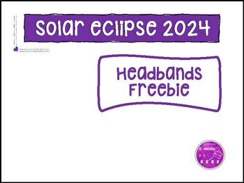 Preview of Headbands Solar Eclipse FREEBIE