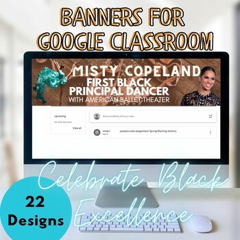 Preview of Headers Banners for Google Classroom Celebrate Black History Month