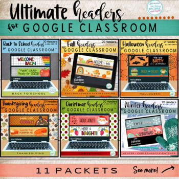 Preview of Google Classroom™ Headers Bundle