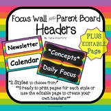 Headers for Focus Wall / Parent Board Brights