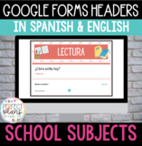 Headers for Google Forms | Subjects | School Themed