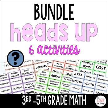 Preview of 4th Grade Math Vocabulary Game BUNDLE