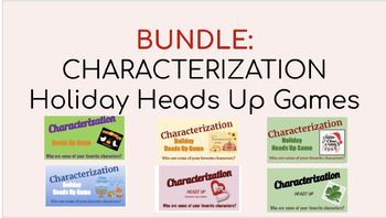 Preview of Heads Up Characterization Game Holiday Bundle