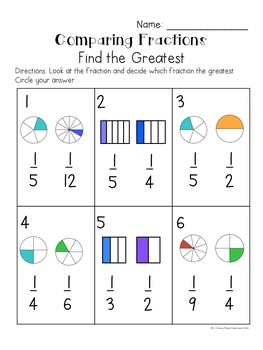 Comparing Unit Fractions Cards FREE by A Grace Filled Classroom | TpT