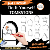 Headstone Tombstone Epitaph Worksheets - Fun Halloween Activity