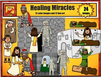 Preview of Healing Miracles of Jesus Clip Art set 2: Bible Series by Charlotte's Clips