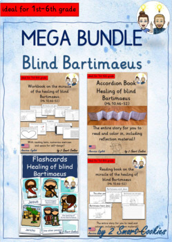 Preview of Healing of Blind Bartimaeus Jesus heals the Blind Man GROWING Bundle Religion AE