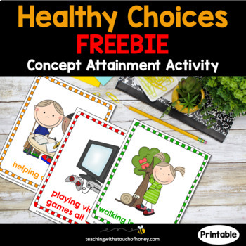 Preview of Health Activities - Making Healthy Choices Concept Attainment FREEBIE
