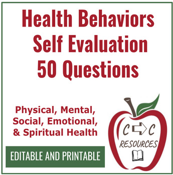 Preview of Health Behaviors Self-Evaluation Student Survey Google Doc 