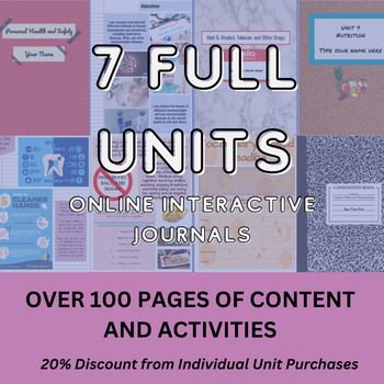 Preview of Health Bundle - 7 Full Units - Online Interactive Journals
